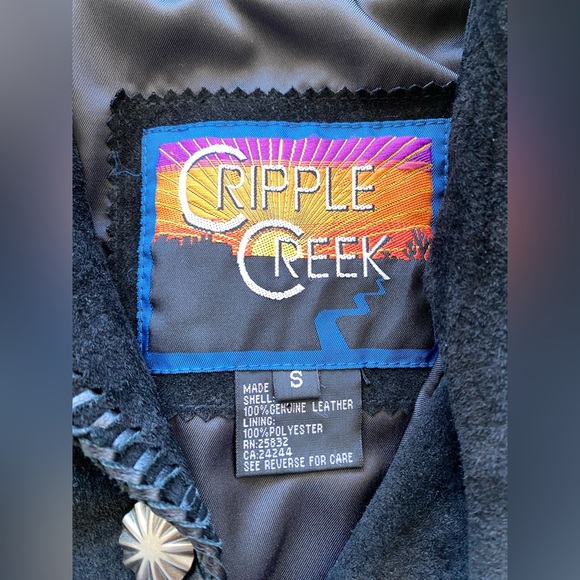 CRIPPLE CREEK WOMENS TRADITIONAL FRINGE LEATHER JACKET size S - Picture 8 of 14